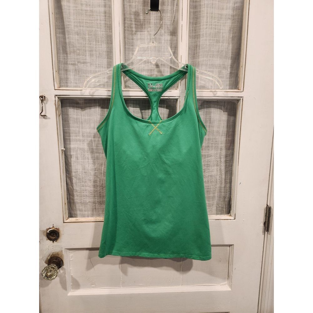 Under Armour Racer Back Heat Gear Green Tank Top Women's Size‎ Small